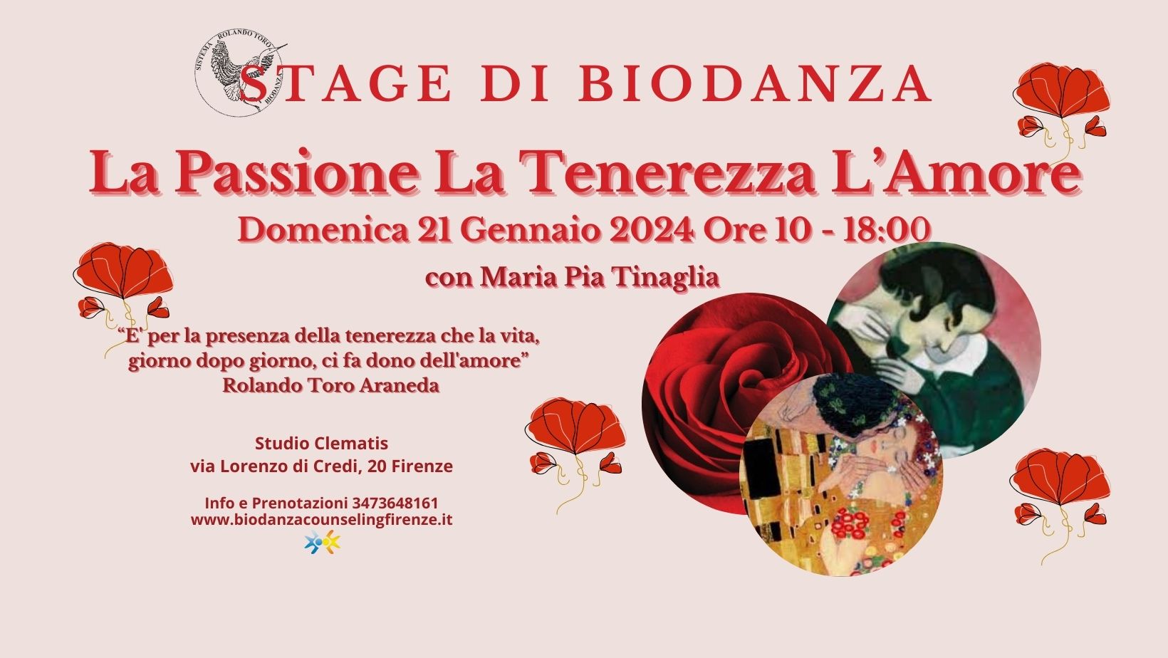 LA PASSIONE LA TENEREZZA L'AMORE Seminario di Biodanza Aperto a Tutti